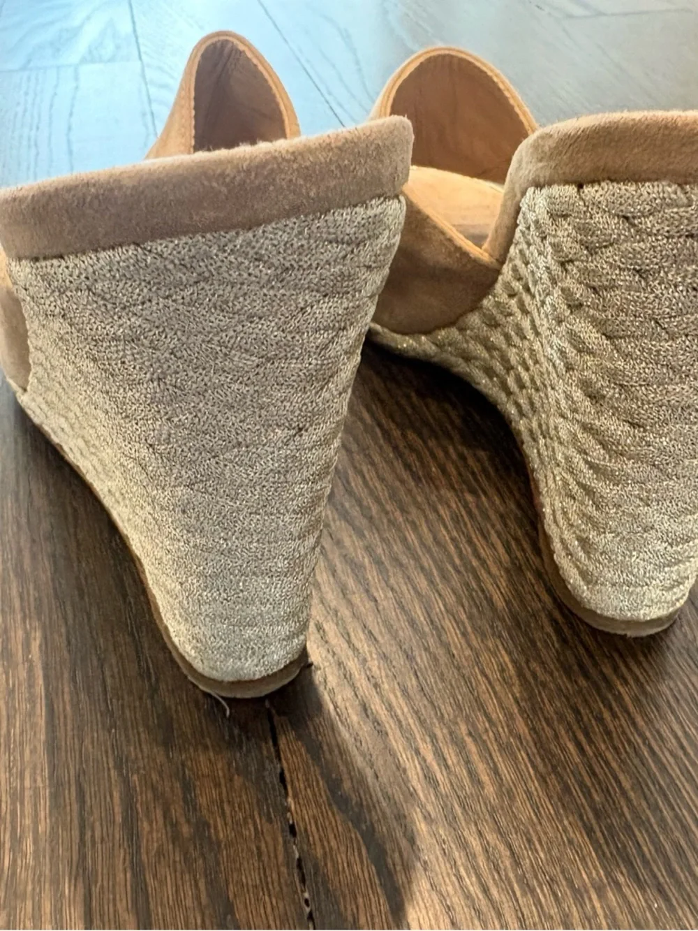 Stuart Weitzman Slidewalk Wedge Sandals – Mojave Suede – Size 7.5 - Picture 2 of 7